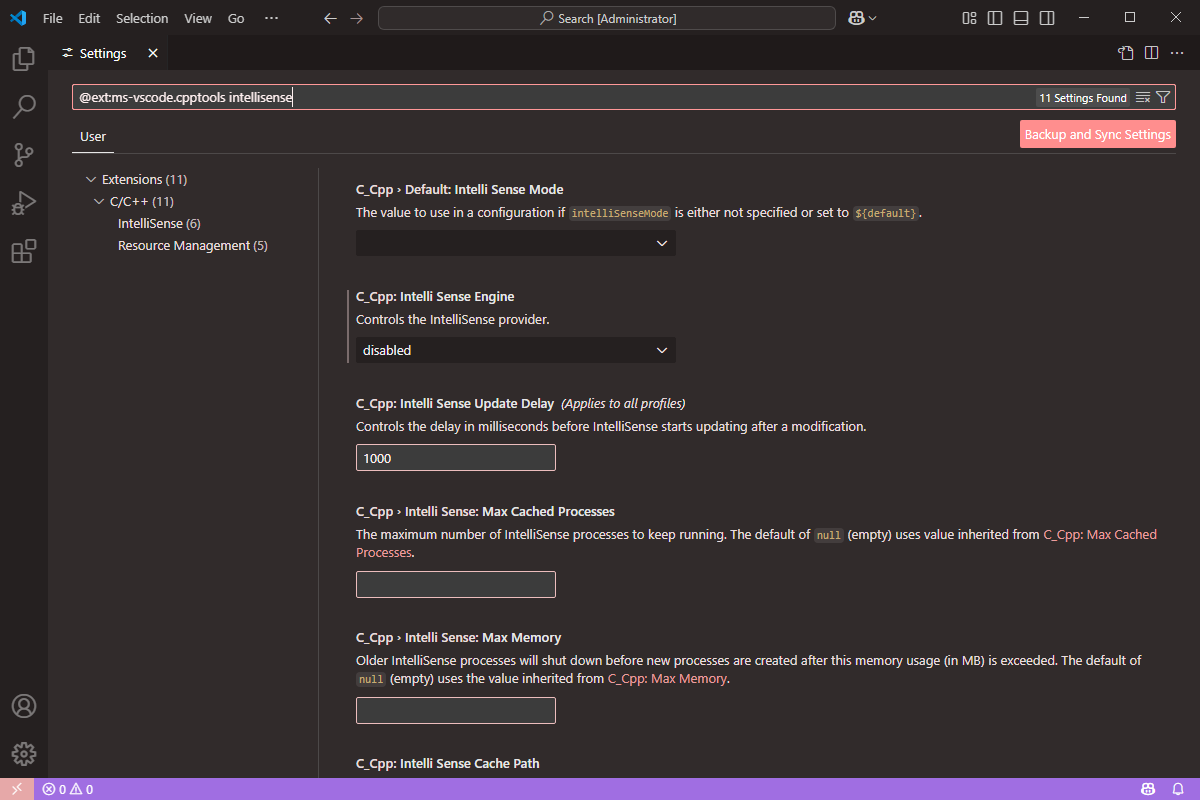 disable intellisense