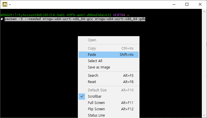 paste command