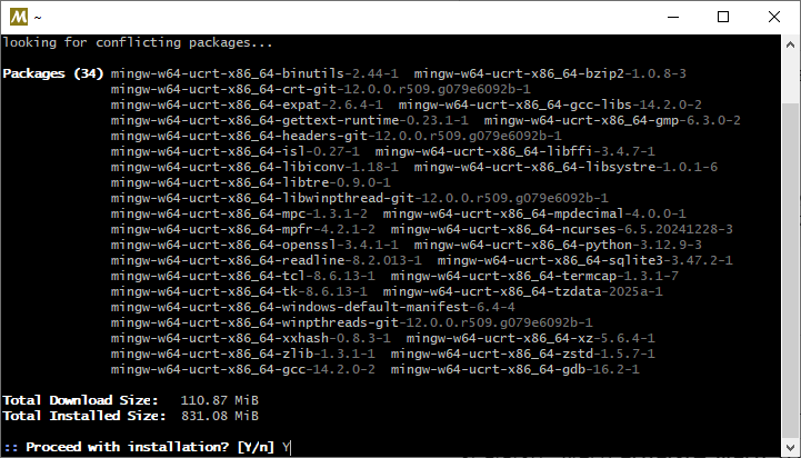 proceed installation