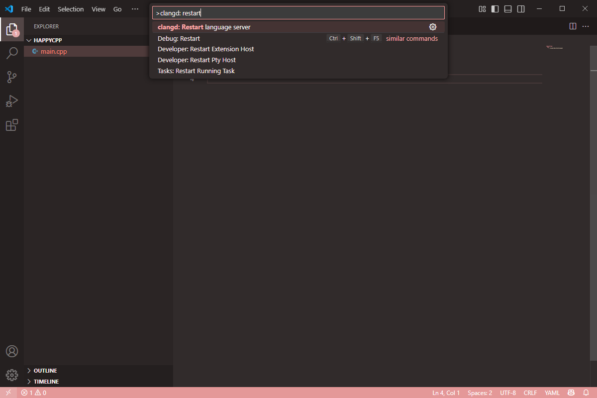 restart clangd